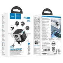 Сетевое зарядное устройство HOCO AC5 Level (2xUSB, 2.4А+Черный)