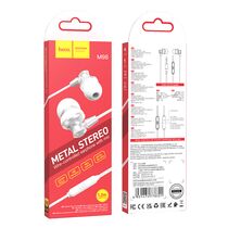Проводные наушники HOCO M98 Delighted, jack 3.5 mm, микрофон, серебристый (6931474778321)
