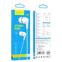 Проводные наушники HOCO M97 Enjoy, jack 3.5 mm, микрофон, белый (6931474771797)