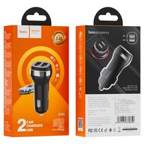 Автомобильное зарядное устройство HOCO Z40 Superior (2xUSB, 2.4А+Черный)