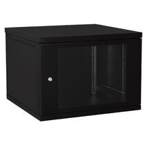 Шкаф настенный телекоммуникационный 19" 06U, Ш600xВ345xГ450, передняя дверь - стекло, черный (05-0104-B)