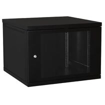 Шкаф настенный телекоммуникационный 19" 09U, Ш600xВ480xГ450, передняя дверь - стекло, черный (05-0119-B)