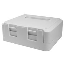 Корпус розетки для двух вставок типа Keystone Jack, белая (10-0311)