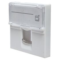 Лицевая панель 1 порт (45х45, Keystone, шторка, откидное маркировочное окно) (10-0301)