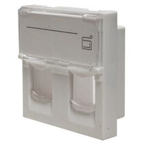 Лицевая панель 2 порта (45х45, Keystone, шторки, откидное маркировочное окно) (10-0302)