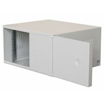 Бокс антивандальный 19" 07U Ш520xВ320xГ400мм, настенный, пенальная дверь, замок сувальдный, IP31, вес 17,3кг, до 60кг, светло серый (05-0206/ АП-7U-52)