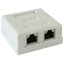 Розетка компьютерная RJ-45 CAT5e, внешняя, двойная, экранированная, Suprlan (10-0308)