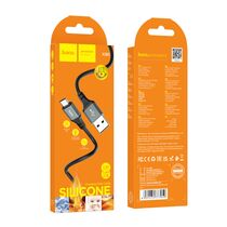 Кабель USB HOCO X86m (MicroUSB, 1м, силиконовый, Черный)