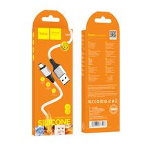 Кабель USB HOCO X86m (MicroUSB, 1м, силиконовый, Белый)