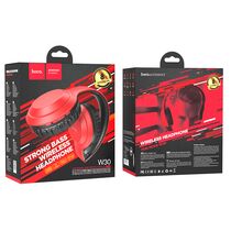 Беспроводные наушники HOCO W30 Fun, Bluetooth, накладные, красный (6931474735782)