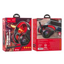 Проводные наушники HOCO W104 Drift, jack 3.5 mm, USB, микрофон, накладные, красный (6931474749819)