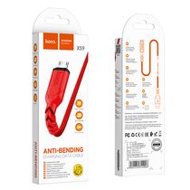 Кабель USB HOCO X59m Victory (MicroUSB, 1м, плетеный, Красный)