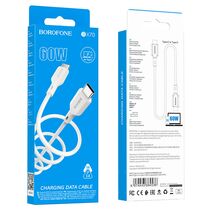 Кабель Type-C Borofone BX70 60W (Type-C, 1м, пластик, Белый)