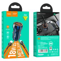 Автомобильное зарядное устройство HOCO Z46 Blue shield (1xUSB, Type-C.Синий)