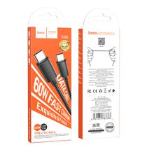 Кабель Type-C HOCO X88 Gratified 60W (Type-C, 1м, пластик, Черный)