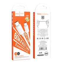 Кабель Type-C HOCO X88 Gratified 60W (Type-C, 1м, пластик, Белый)
