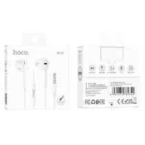 Проводные наушники HOCO M101 Crystal, jack 3.5 mm, микрофон, вкладыши, белый (6931474782342)