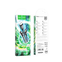 Кабель USB HOCO X76 3-in-1 Super (Type-C/ Lightning/ MicroUSB, 1м, плетеный, Черный)