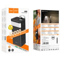 Внешний аккумулятор HOCO J86 Powermaster 40000mAh, USB x2, Type-C PD20 x1, QC3.0, дисплей, пластик, черный