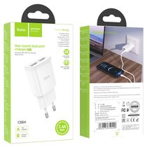 СЗУ HOCO C88A Star (2xUSB, 2.4А, белый)