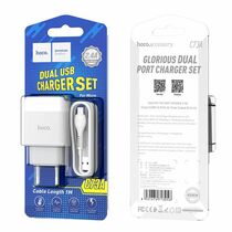 СЗУ HOCO C73A Glorious (2xUSB, 2.4А, белый) + кабель micro-USB