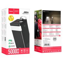 Внешний аккумулятор 50000mAh HOCO J86A Powermaster, USB x2, Type-C PD20 x1, QC3.0, дисплей, пластик, черный