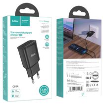СЗУ HOCO C88A Star (2xUSB, 2.4А, черный)