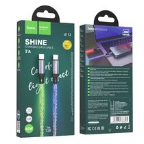 Кабель Type-C HOCO U112 Shine (Type-C, 1м, плетеный, серый)