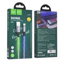 Кабель USB HOCO U112a Shine (Type-C, 1м, пластик, серый)