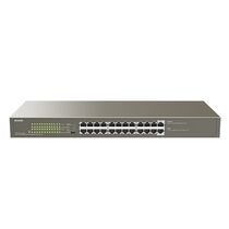 Неуправляемый POE-коммутатор 24 порта Tenda TEG1124P-24-250W ( 24x1Гбит/ с, 24xPOE, PoE‑бюджет 225 Вт) корпус - металл