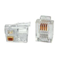 Коннектор RJ-11 4P4C телефонный Hyperline (PLUG-4P4C-P-C2-100) упаковка 100 шт