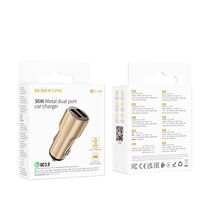 АЗУ Borofone BZ19B Wisdom 36W (2xUSB, 3А, золотой)