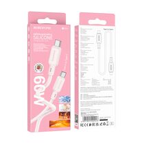 Кабель Type-C Borofone BX94 Crystal 60W (Type-C, 1м, силиконовый, розовый)