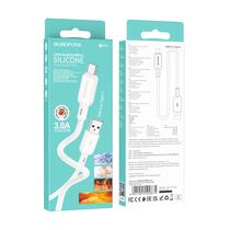 Кабель USB Borofone BX94 Crystal (Type-C, 1м, силиконовый, белый)