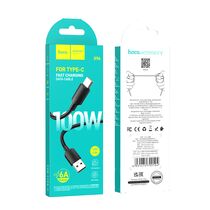 Кабель USB HOCO X96 Hyper 100W (Type-C, 1м, пластик, черный)