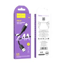 Кабель USB HOCO X96 Hyper (Lightning, 1м, пластик, черный)