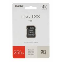 Карта памяти microSDXC 256Gb Smartbuy UHS-I (U3) без адаптера (SB256GBSDCL10U3-01)