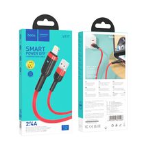 Кабель USB HOCO U117i Grand (Lightning, 1.2м, плетеный, черный)