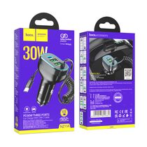 АЗУ HOCO NZ11A Guide (2xUSB, 1xType-C, 3А, черный) + кабель Type-C