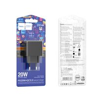 СЗУ HOCO CS14A Ocean (1xUSB, 1xType-C, 3А PD20W, черный)