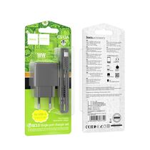 СЗУ HOCO CS12A Ocean (1xUSB, 3А, черный) + кабель Type-C