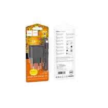 СЗУ HOCO CS11A Ocean (1xUSB, 2.1A, черный) + кабель Type-C