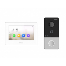 Комплект видеодомофона IP HiWatch, 7 дюймов, 1024*600, белый, карта до32 Gb, (DS-D100IKWF(B))