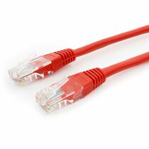 Патч-корд UTP-RJ-45, биметалл, 10 м, Cat5E, Patch, красный (CH-PC-CCA-U5e-R-10m) упаковка 5 шт.
