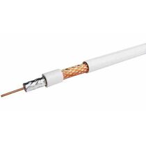 Кабель коаксиальный RG-6U, AlCu, 64%, 75 Ом, внутренний, бухта 100м., белый Rexant (01-2201)