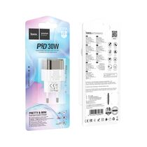СЗУ HOCO C131A Platinum (1xUSB, 1xType-C, 3А, PD30W, белый/ черный)