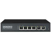 Неуправляемый POE-коммутатор 06 портов Osnovo SW-20600(80W) ( 6x100Мбит/ с, 4xPOE, PoE‑бюджет 80 Вт) корпус - металл