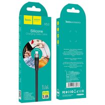 Кабель USB HOCO X53m Angel (MicroUSB, 1м, силиконовый, Черный)