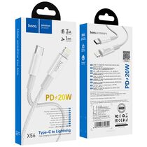 Кабель Type-C HOCO X56 New original PD20W (Lightning, 1м, плетеный, Белый)