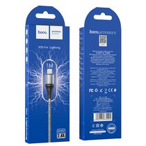 Кабель USB HOCO X50i Excellent (Lightning, 1м, плетеный, Серый)